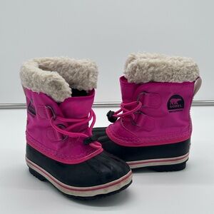 Sorel Pink and Black Waterproof Boots